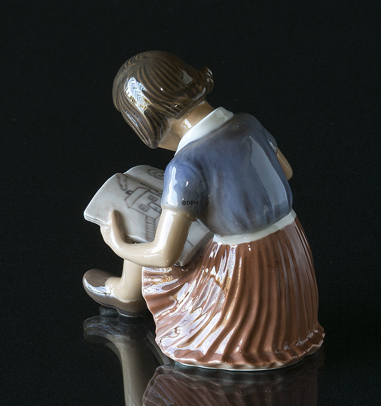 Dahl Jensen figur pige som maler i bog nr. 1332