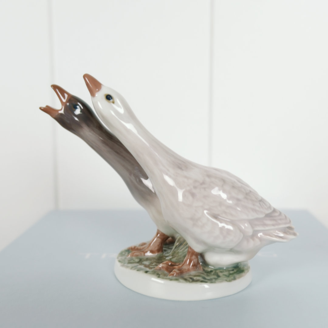 Dahl Jensen figur, gåse par, strækker hals, nr. 1363