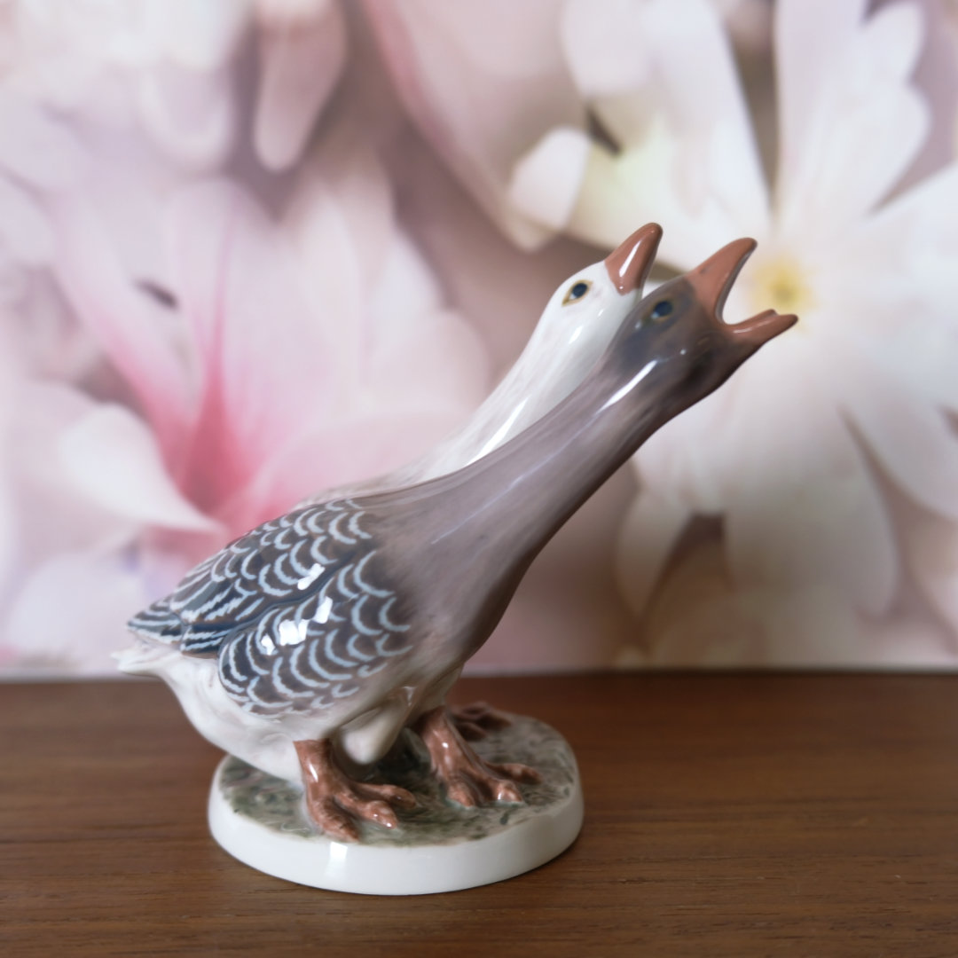 Dahl Jensen figur, gåse par, strækker hals, nr. 1363