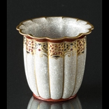 Dahl Jensen Craquele Vase Grey with Gold No. 151-457