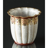 Dahl Jensen Vase, krakeleret (Craquele) grå med guld 11 cm nr. 151-457