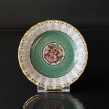 Dahl Jensen Green Dish Craquele with Flowers 10 cm No. 222-661