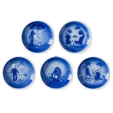 1973-1977 Old Copenhagen Blue Plates 5 pcs, Desiree Mother's Day plates, Designed by Mads Stage