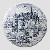 Butter-board with "The Egeskov Castle", blue, Nymolle