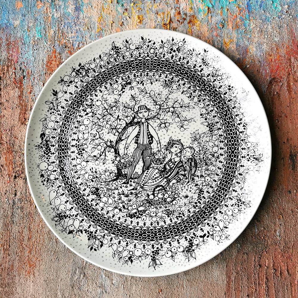 Efterår Bjørn Wiinblad De fire årstider 35cm - motiv familie