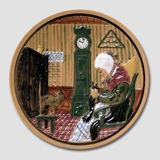 Keramikplatte med Strikkende kone, Johgus