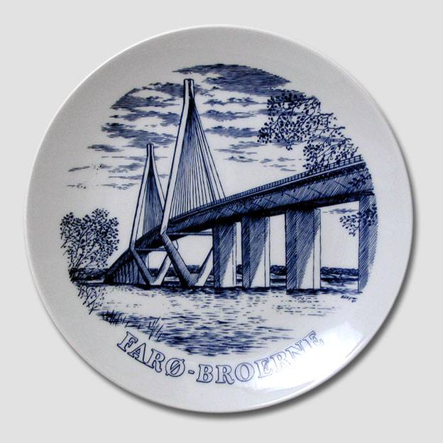 Platte med Farø Broerne, Svane Porcelæn