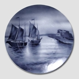Plate no. 2596 Ships comming home in black and white, Villeroy & Boch
