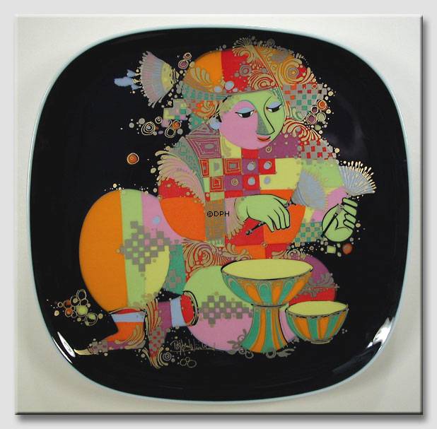 Wiinblad, stor platte med trommeslager