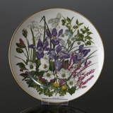 Franklin Porcelain, Wedgwood, Plate with Flowers of the year coll. January