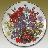 Franklin Porzellan, Wedgwood, Teller mit Blumen des Jahres Juli