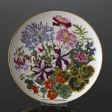 Franklin Porzellan, Wedgwood, Teller mit Blumen des Jahres August