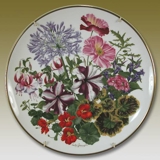 Franklin Porzellan, Wedgwood, Teller mit Blumen des Jahres August