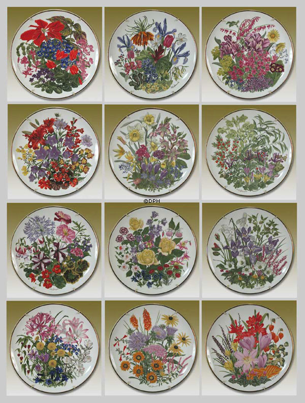 Franklin Porcelain, Wedgwood, Blomster platte serie, December