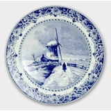 Platte med Landskab med vindmølle nr. 303.28, Delft