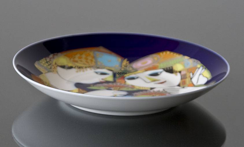 Rosenthal Bjørn Wiinblad platte Studio-linie Kvinde og Mand med Blomster