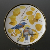 Franklin Porzellan Wedgwood, 1977, Singvögel der Welt, Blaukehl-Hüttensänger