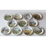 Royal Worchester Landschaft Monatsteller Serie - 11 Stück - Franklin Porcelain