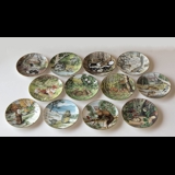 Jahr im Wald Monatsteller Serie - 12 Stück - Franklin Porcelain