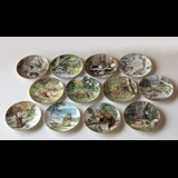 The Woodland Year Monthly Plate Series - 12 pcs - Franklin Porcelain
