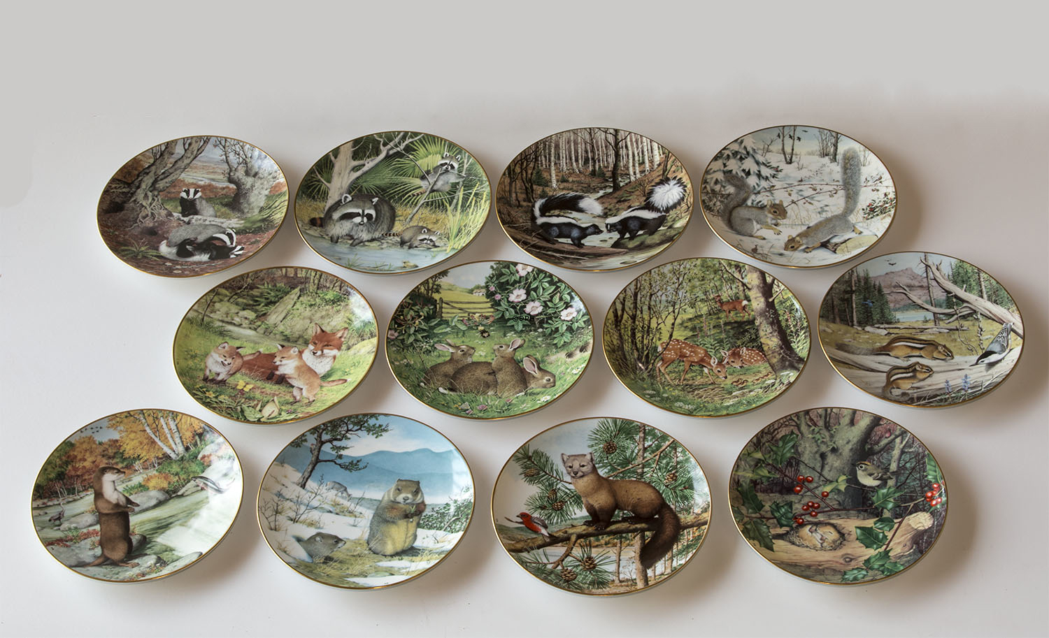 Året i Skoven månedsplatteserie, 12 stk. - Franklin Porcelæn