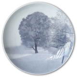 Plate with artistic trees, Royal Copenhagen UNICA Signed: K.S. 2/3 -1925