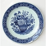 Plate with flower decoration, Delfts