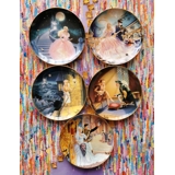 Franklin Porcelæn platter med eventyr, sæt med 12 forskellige