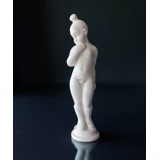 Svend Lindhart white glazed ceramic figurine no. 40, Girl from Greenland, "TUT"