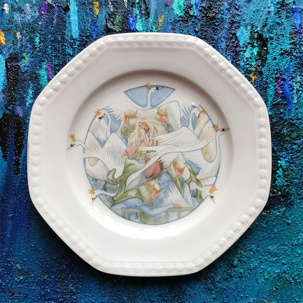 Christineholm Porcelæn platter med H.C. Andersens eventyr, sæt med 6 forskellige