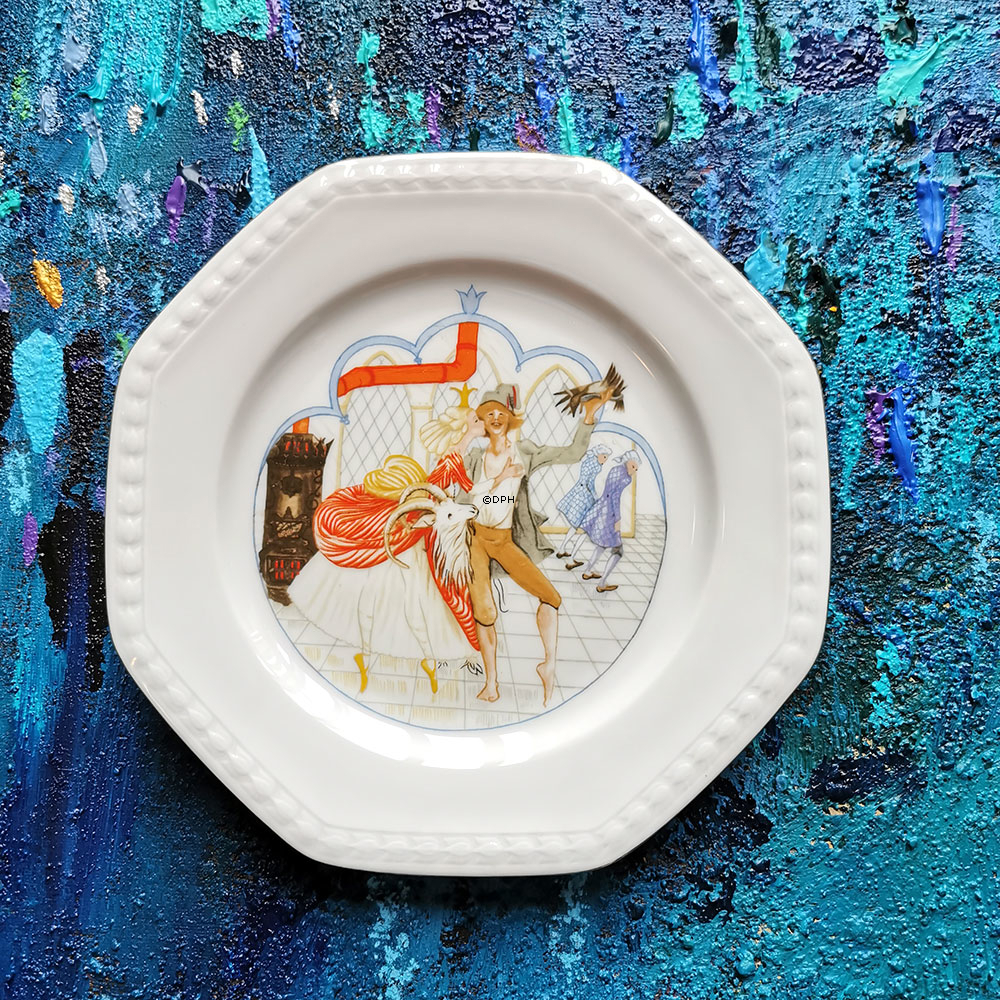 Christineholm Porcelæn platter med H.C. Andersens eventyr, sæt med 6 forskellige