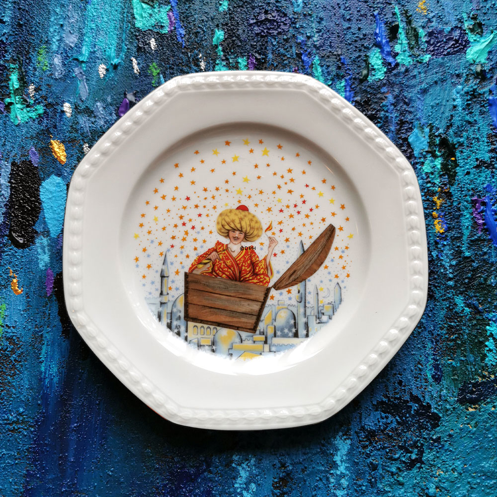 Christineholm Porcelæn platter med H.C. Andersens eventyr, sæt med 6 forskellige