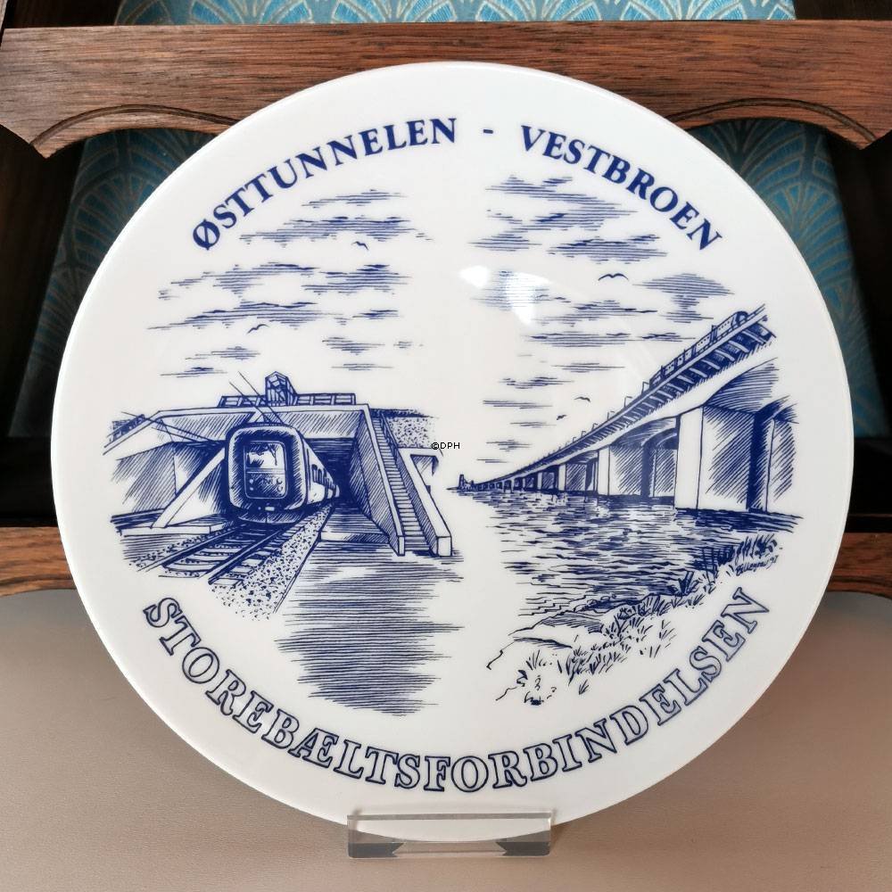 Platte med Østtunnelen - Vestbroen Storebæltsforbindelsen, Svane Porcelæn