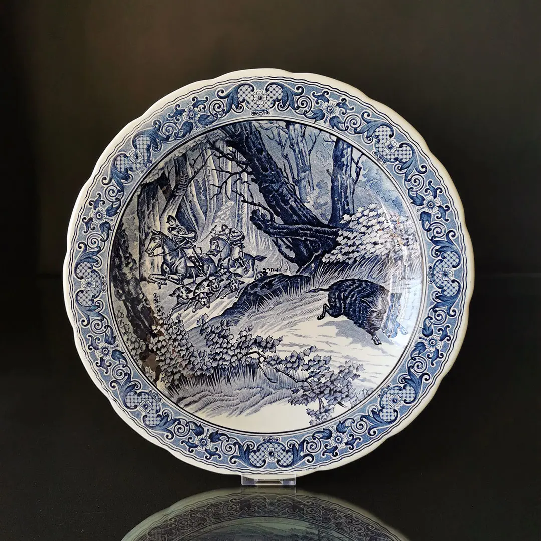 Platte med vindsvinejagt, Hollandsk Delfts platte