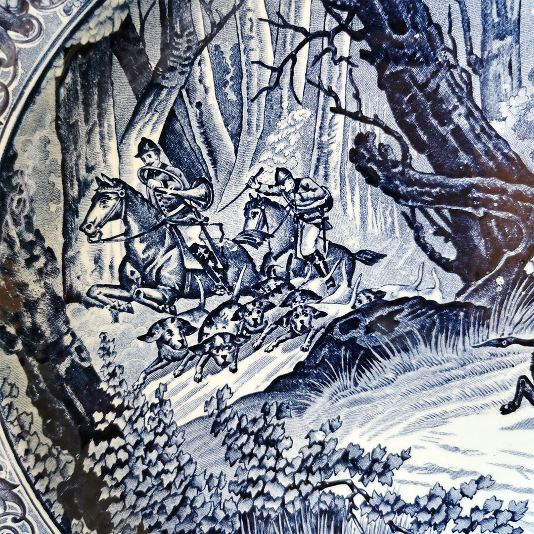 Platte med vindsvinejagt, Hollandsk Delfts platte