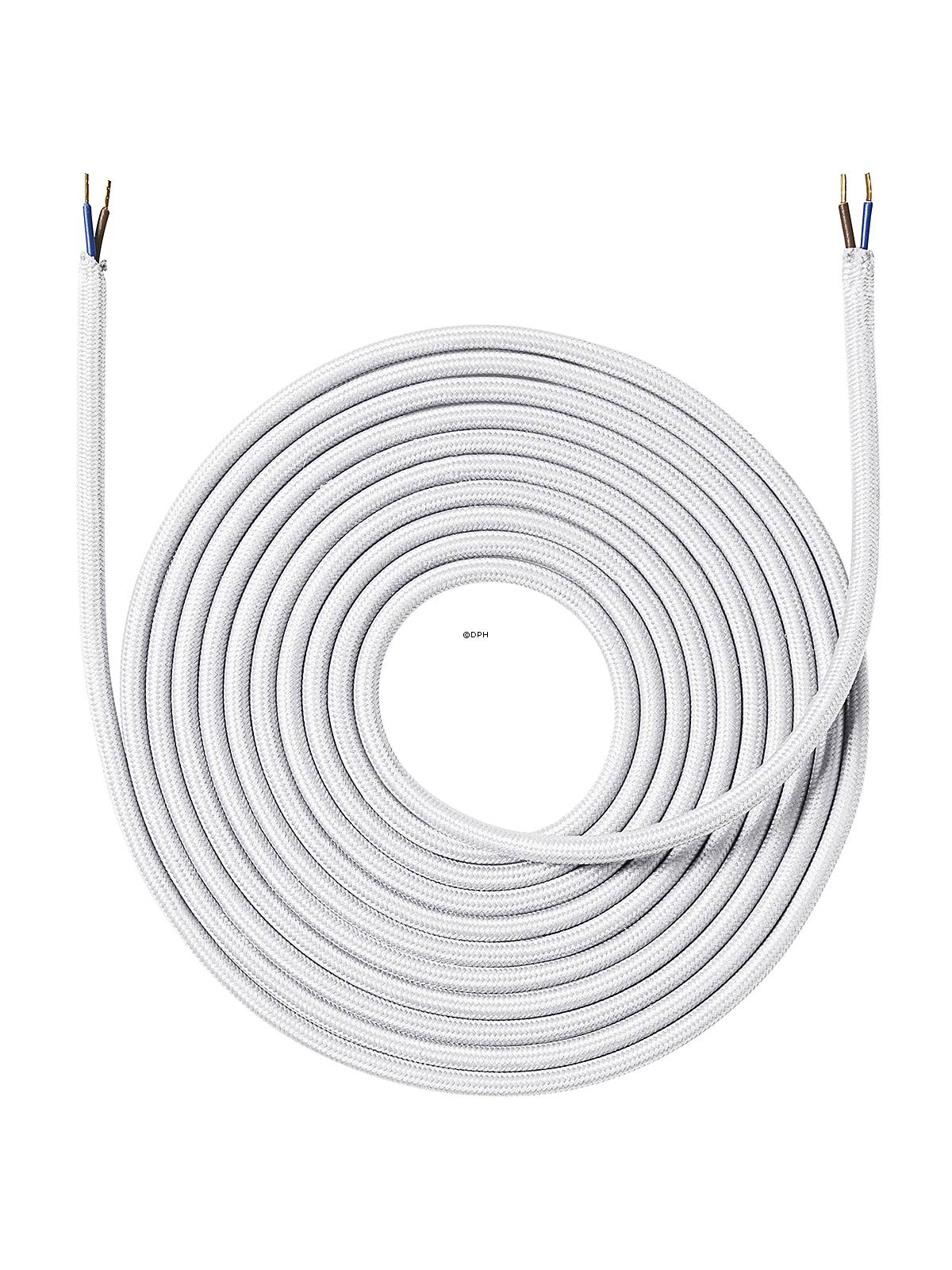 4 meter hvid rund stofledning, Nielsen Light