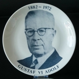 Elgporslin platte med Gustaf VI Adolf 1882-1972