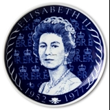 Elgporslin svensk mindeplatte Elisabeth II 1952-1977