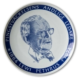 Elgporslin svensk mindeplatte Lewi Pethrus 1884-1974