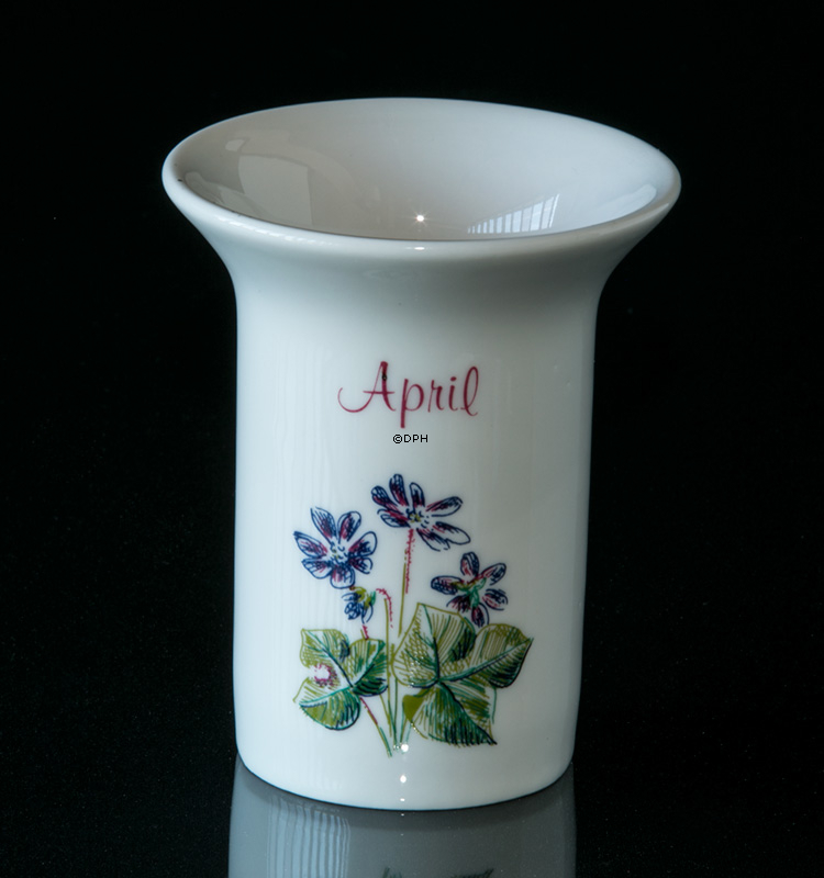 Elgporslin Månedsvase med blomst April