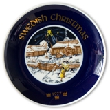 1977 Elgporslin Christmas plate, Swedish Christmas, Skansen