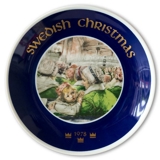 1978 Elgporslin Christmas plate, Swedish Christmas, Chistmas morning