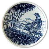 1981 Elg porslin platte med Vildfugle, Fasan