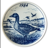 1984 Elg porslin platte med Vildfugle, Grågås