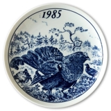1985 Elg Porslin Teller mit Wildvögeln, Raufußhuhn