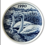 1990 Elg porslin platte med Vildfugle, Sangsvane