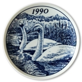 1990 Elg porslin platte med Vildfugle, Sangsvane