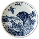 1991 Elg porslin plate with Wild birds, Partridge