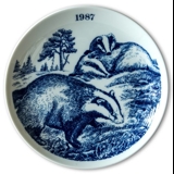 1987 Elg porslin plate Wilderness Series, Badger