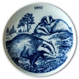 1987 Elg porslin plate Wilderness Series, Badger